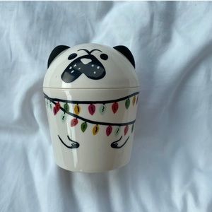 Wondershop Pink Pug Dog Snack Cup with Holiday Christmas Lights NEW
